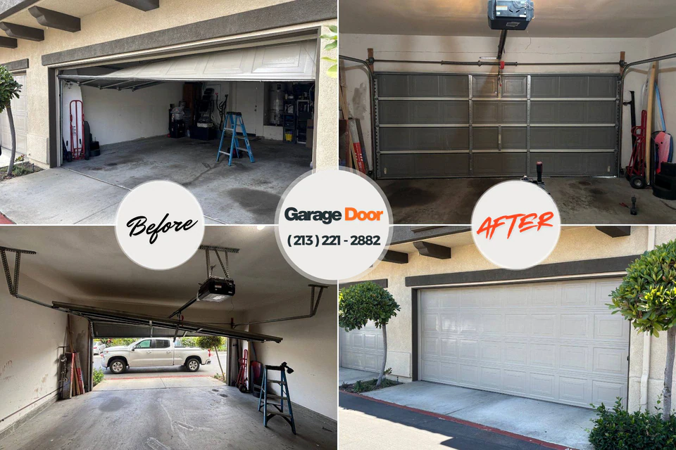 Before and after: garage door installation Orchard City, CO